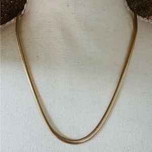 Elegant Gold Plated Herringbone Necklace - Women's Jewelry